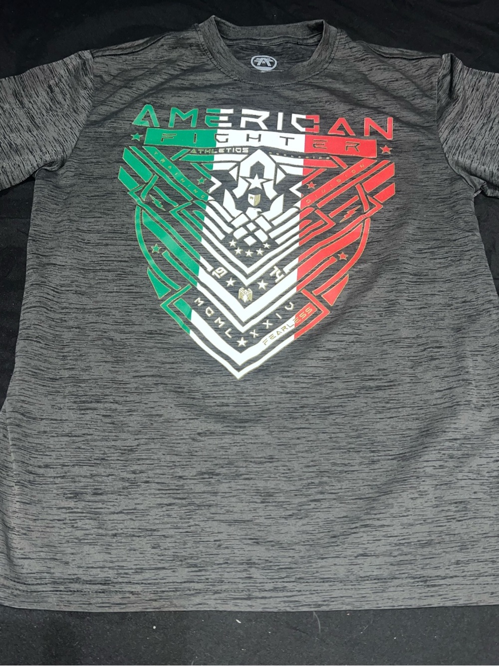 American Fighter Black Youth Logo Tee with White Print
